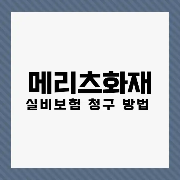 메리츠화재 실비보험 청구 방법 4가지 그리고 치과, 도수치료는? 3 메리츠보험 실비보험 청구