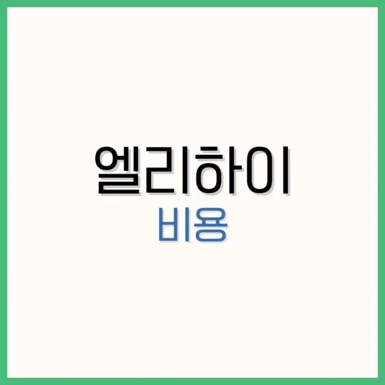 엘리하이 비용