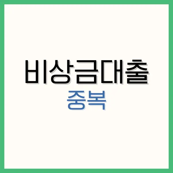 비상금대출 중복 가능성 및 신청 방법(1금융, 2금융) 1 비상금대출 중복