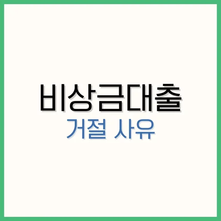 비상금대출 거절